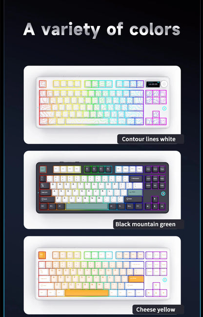 Ajazz AK870 V2 Gaming Mechanical Keyboard is a Hot-Swappable RGB Wired Gaming Keyboard Suitable for Various Scenarios on Laptops