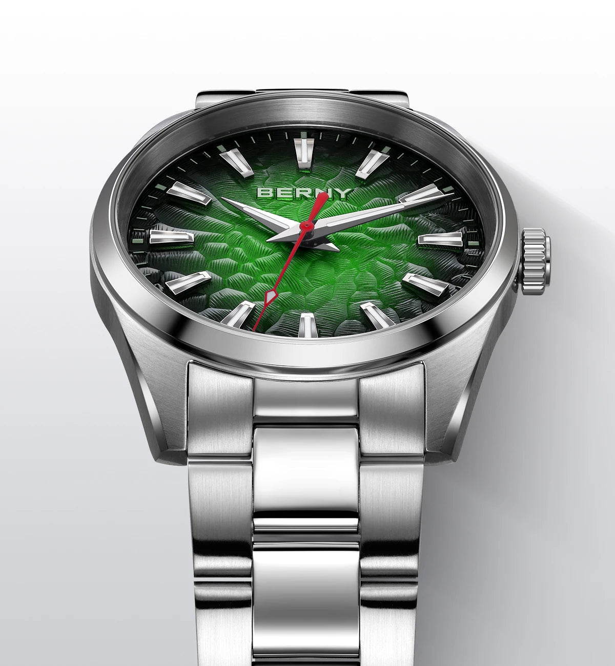 Orologio da uomo BERNY – Orologio al quarzo, vetro zaffiro, lancette luminescenti, impermeabile fino a 10 ATM, interamente in acciaio inossidabile – Stile elegante e casual, ideale per l’uso quotidiano o per le occasioni professionali