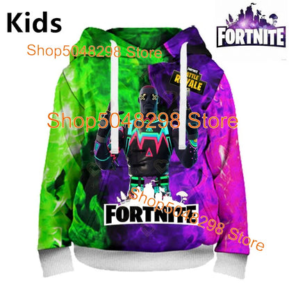 Sweatshirt com Estampado de Herói Fortnite, Jogo Popular, para Rapazes e Raparigas, Roupa 3D Casual, Hoodie para Crianças, Adultos, Homens e Mulheres, Pullover de Primavera e Outono
