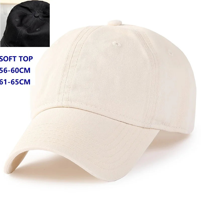 Baseball kapa Big Head Plus Size iz 100 % bombaža, primerna za moške in ženske, nastavljiva kapa »Dad Hat«, velikost 58–60 cm, 61–65 cm