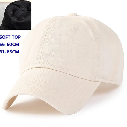 Baseball kapa Big Head Plus Size iz 100 % bombaža, primerna za moške in ženske, nastavljiva kapa »Dad Hat«, velikost 58–60 cm, 61–65 cm