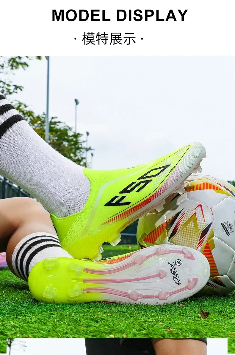 New Men Football Boots Non-Slip Boys Soccer Shoes Grass Cleats High-quality Match Sneakers Hot-selling Outdoor High-top Light