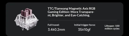 MCHOSE ACE68 V2 Gaming Keyboard Hall Effect 0.001MM RT 8kHz Polling Rate Hot Swappable Support 16K/128K/256K Scan Rate RGB DKS