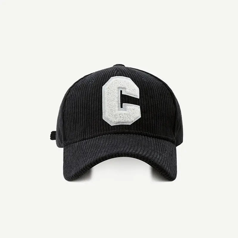 New Corduroy Baseball Cap Ladirs Fashion C Letter Snapback Hat Adjustable Casual Hip Hop Cap Men Outdoor fishing jogging