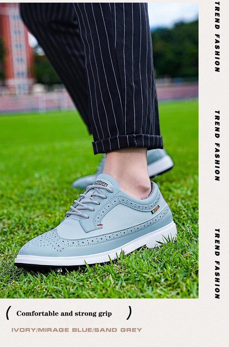 Professional Golf Shoes Men High-Quality Leather Breathable Sports Shoes Golf Competition Training Shoes Plus Size Shoes 39-47#