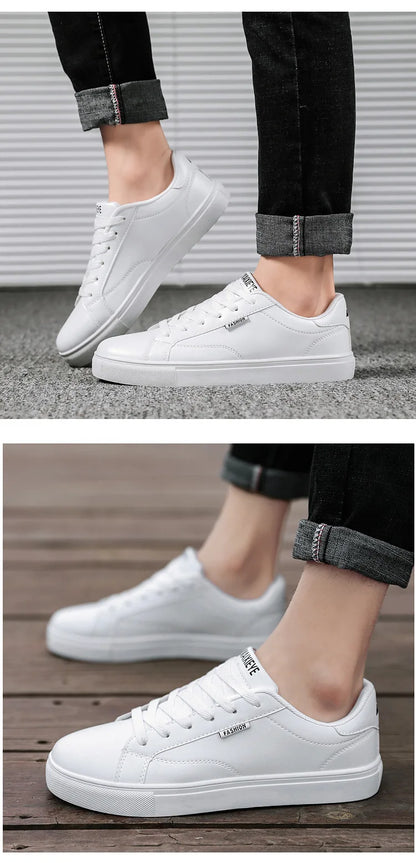 Men's Casual Skateboarding Shoes White Shoes Outdoors Leisure Sneakers Breathable Walking Shoes Flat Shoes Chaussure Homme 39-48