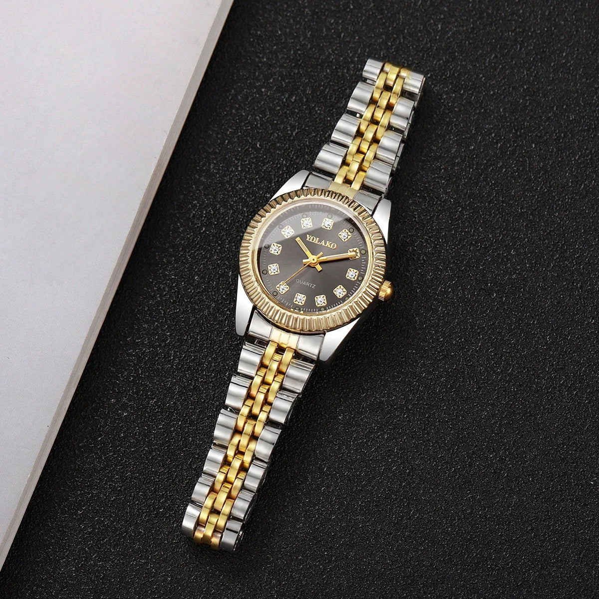 Montre-bracelet de luxe pour homme à quartz avec calendrier, tendance, strass, en acier, montre d'affaires pour homme, Reloj Hombre, cadeau (sans boîte)