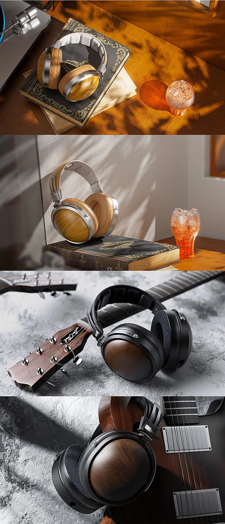 FiiO FT1 Headphones Professional Monitor North American Walnut HIFI Music Wired Headset Shanling