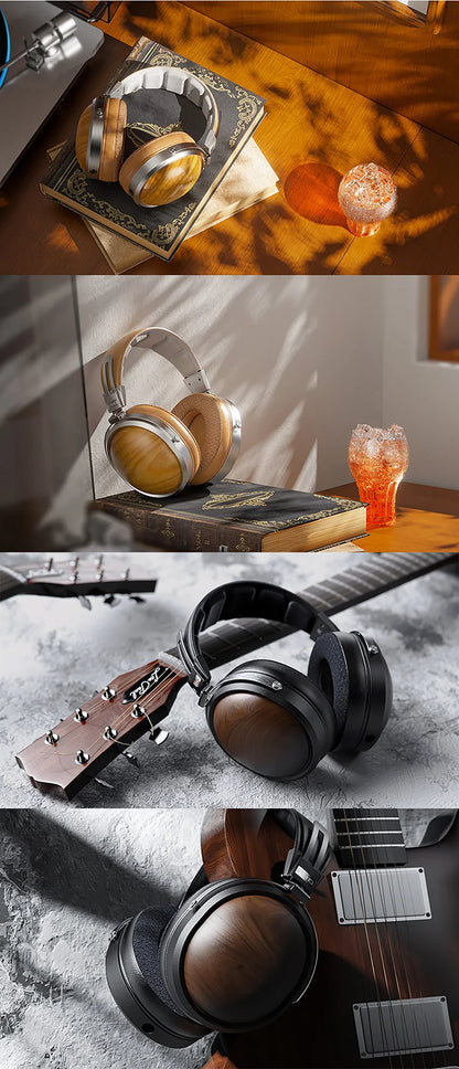 FiiO FT1 Headphones Professional Monitor North American Walnut HIFI Music Wired Headset Shanling
