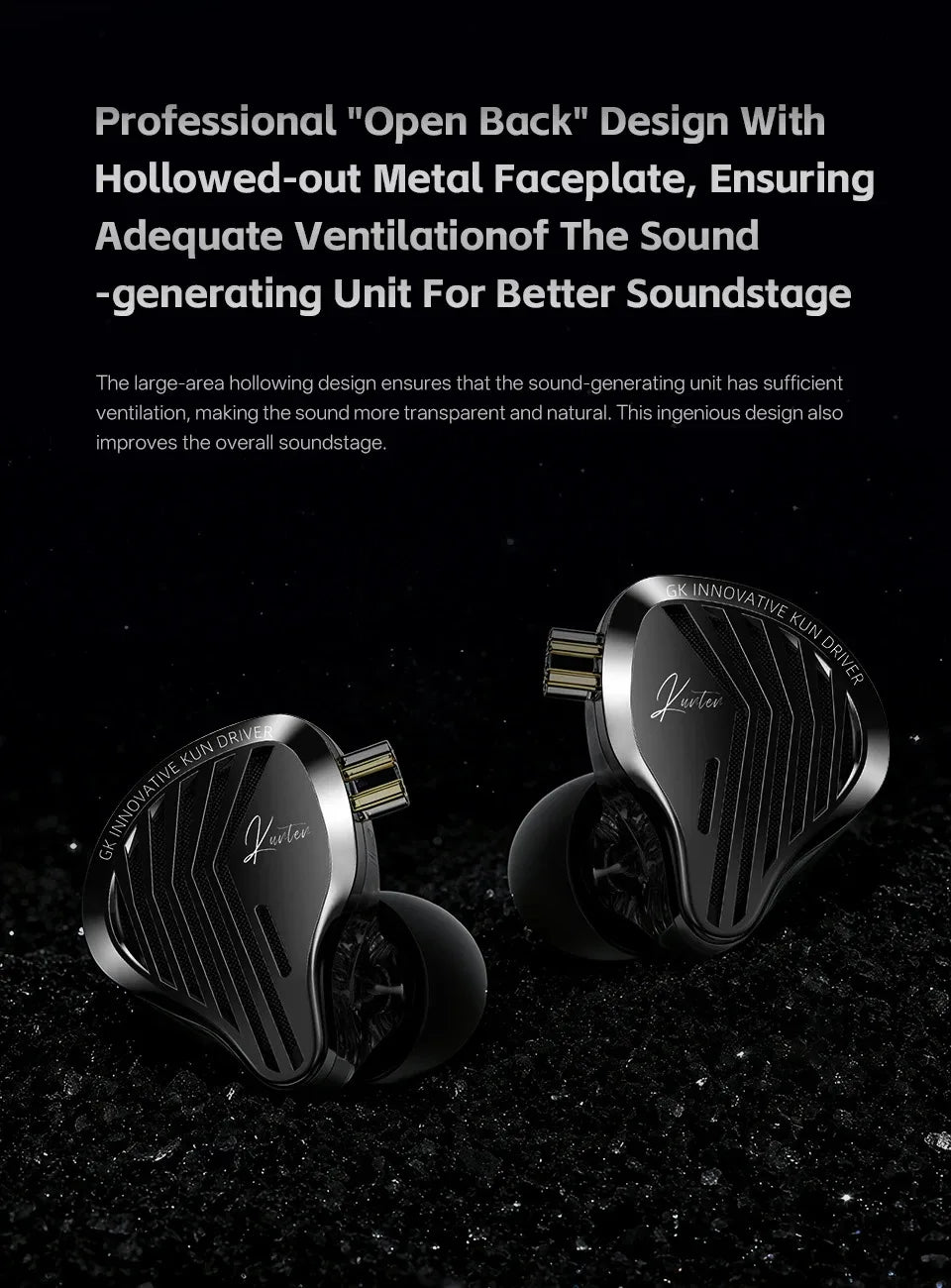 Kz Gk Kunten 1DD Dynamic Drive Earphone Hifi IEMs in ear Earbuds 2pin Detachable Cable Metal Gamer Audiophile headset