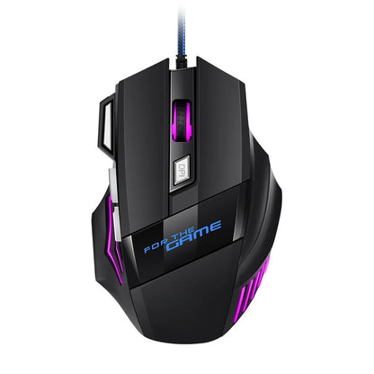 1 PC New Hyperspeed USB Gaming Mouse RGB Backlit Ergonomic Gaming Mice 7D Esports Wired Mouse for Laptop PC Gamer