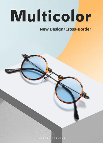 Runde Sonnenbrillen für Männer und Frauen, Retro-Steampunk-Sonnenbrillen, Herren- und Damenbrillen, Marken-Designerbrillen, Metallrahmen, Sonnenbrillen, Oculos De Sol