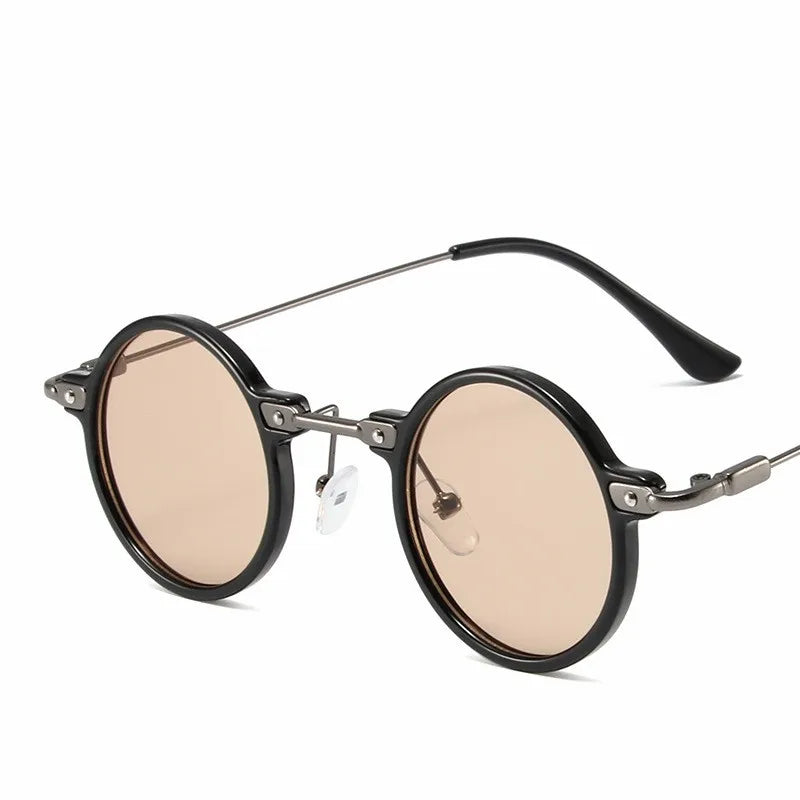 Runde Sonnenbrillen für Männer und Frauen, Retro-Steampunk-Sonnenbrillen, Herren- und Damenbrillen, Marken-Designerbrillen, Metallrahmen, Sonnenbrillen, Oculos De Sol