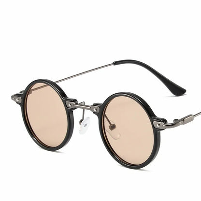Runde Sonnenbrillen für Männer und Frauen, Retro-Steampunk-Sonnenbrillen, Herren- und Damenbrillen, Marken-Designerbrillen, Metallrahmen, Sonnenbrillen, Oculos De Sol
