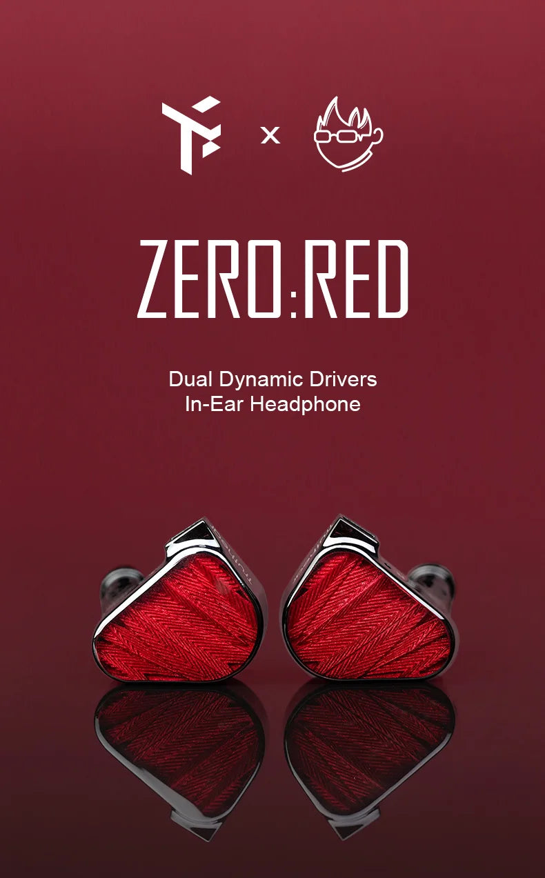 TRUTHEAR x Crinacle ZERO:RED earphone Dual Dynamic Drivers In Ear Headphone with 0.78 2Pin Cable