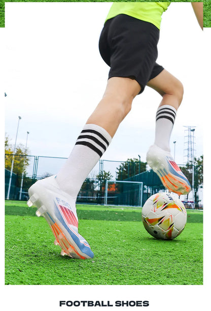New Men Soccer Shoes Cleats Training Boys Sport Football Boots FG/TF Non Slip Match Breathable Adult Long Spikes Outdoor Sneaker