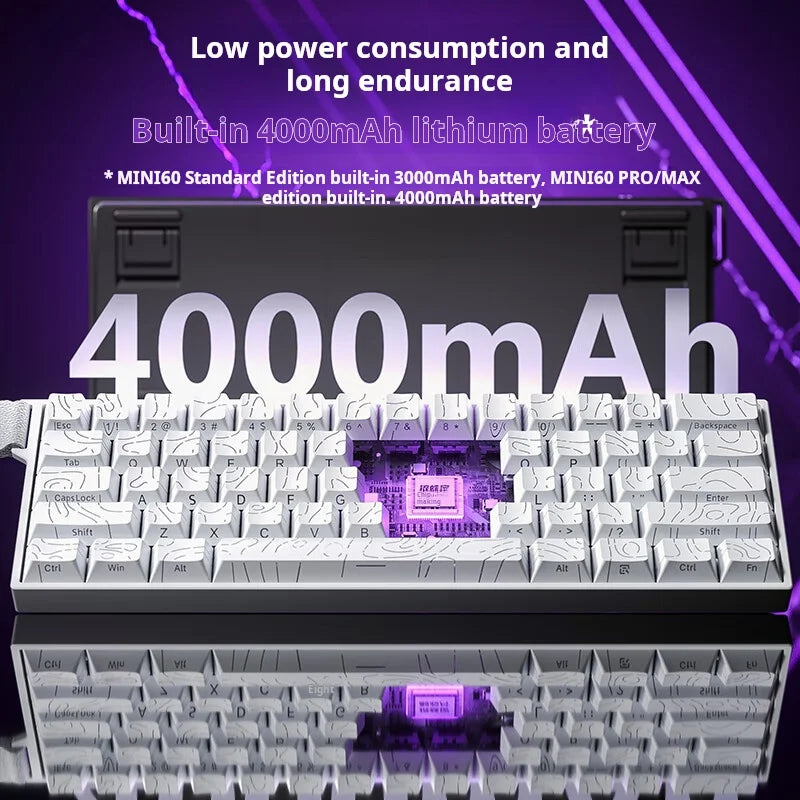 AULA MINI60 HE Tri-Mode Wireless Mechanical Keyboard Magnetic Switch 8000Hz Polling Rate RGB Backlit FPS Esports Gamer Keyboard