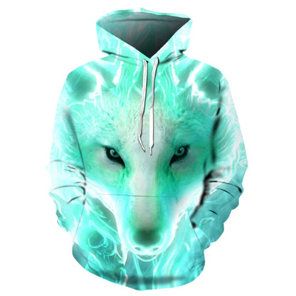 Mikiny s kapucí Animal Wolf s 3D potiskem pro muže i ženy, módní ležérní oversized pulovr, hip hop Harajuku streetwear hoodies