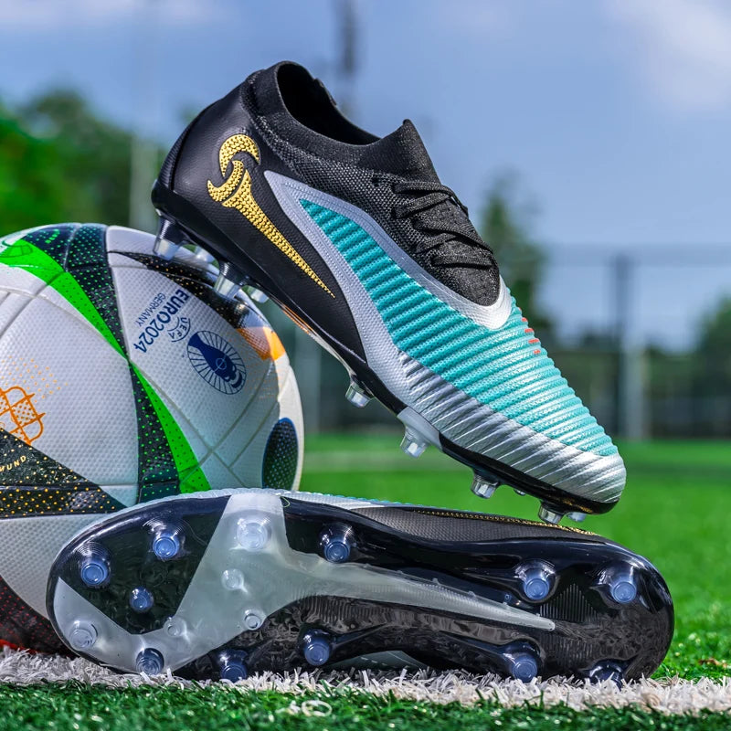 New Men Football Boots Match Adult Outdoor Sport Training Cleats Soccer Shoes Boys Long Spikes Breathable Non Slip Comfortable
