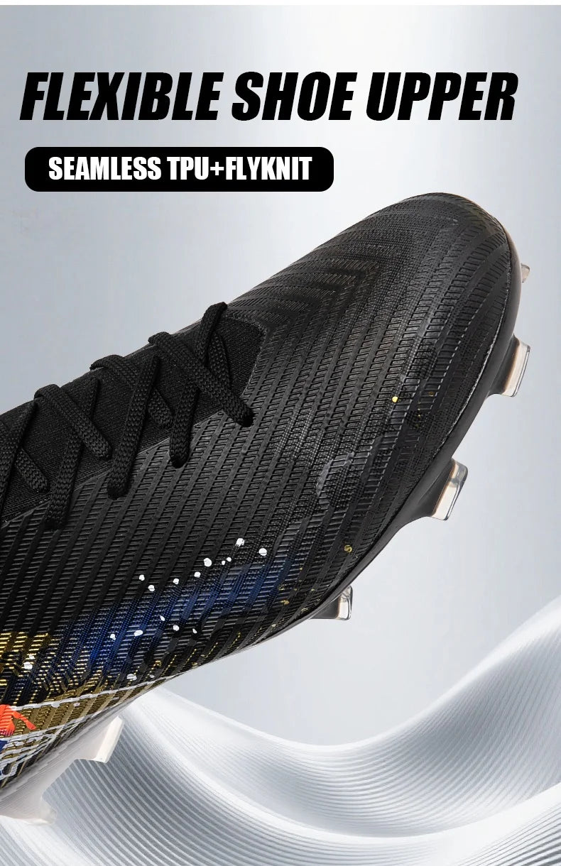 New Men Soccer Shoes FG Non-Slip Long Spikes Football Boots Soccer Cleats Training Shoes Match Ultralight Outdoor Drop Shipping