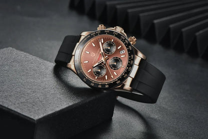 Originale neue PAGANI DESIGN PD-1664 Luxus-Herrenuhr mit japanischem VK63-Quarzwerk, Saphirglas, wasserdichtem Chronographen, Gold