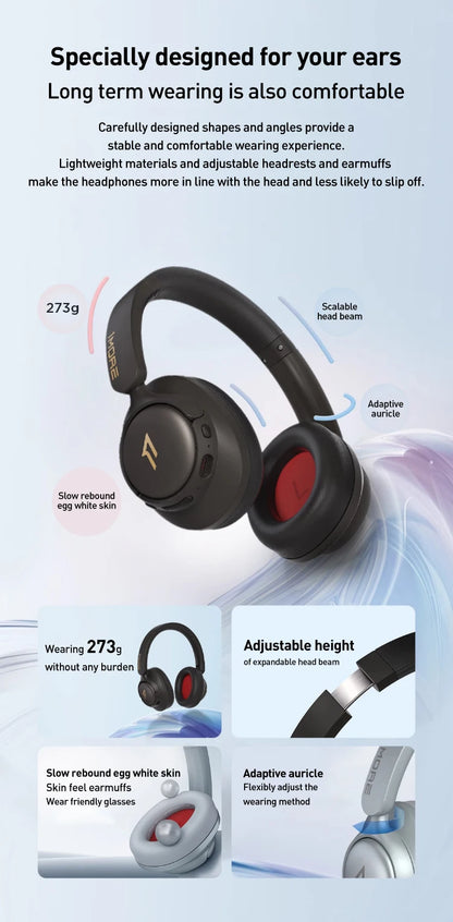 1MORE SonoFlow S Active Noise Canceling Wireless Headphones 42dB ANC Bluetooth Headsets Hi-Res Audio  90H Playtime
