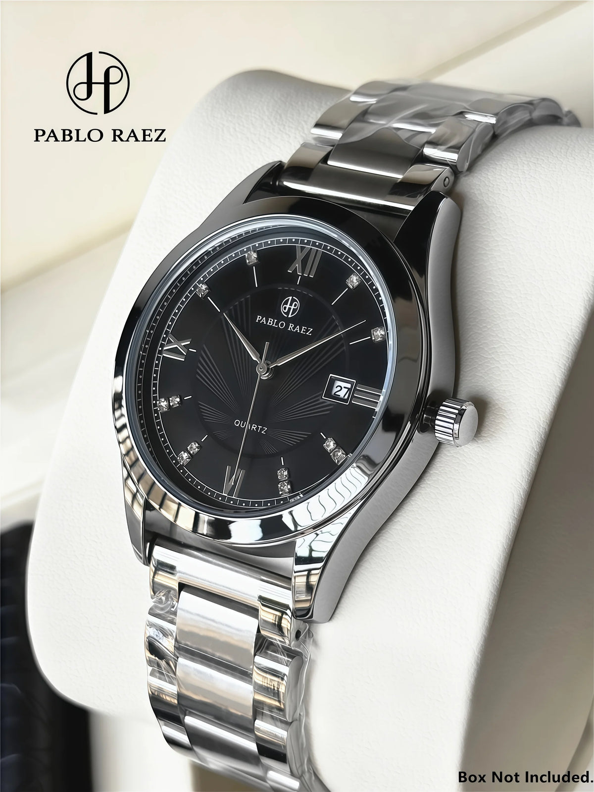 PABLO RAEZ Photos réelles Montres de luxe pour homme Étanche Montre avec date luminescente Acier inoxydable Quartz tendance pour homme