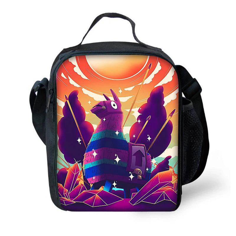 Hot Game Child Insulated Large F-FortniteS Capacity Bag for Boy Girl Student Outdoor Picnic Resuable Thermal Cooler Lunch Box