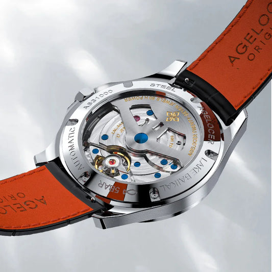 Montre AGELOCER Original Baikal pour homme, grand calendrier, style business et habillé, mécanique automatique, cadeau d'anniversaire pour homme