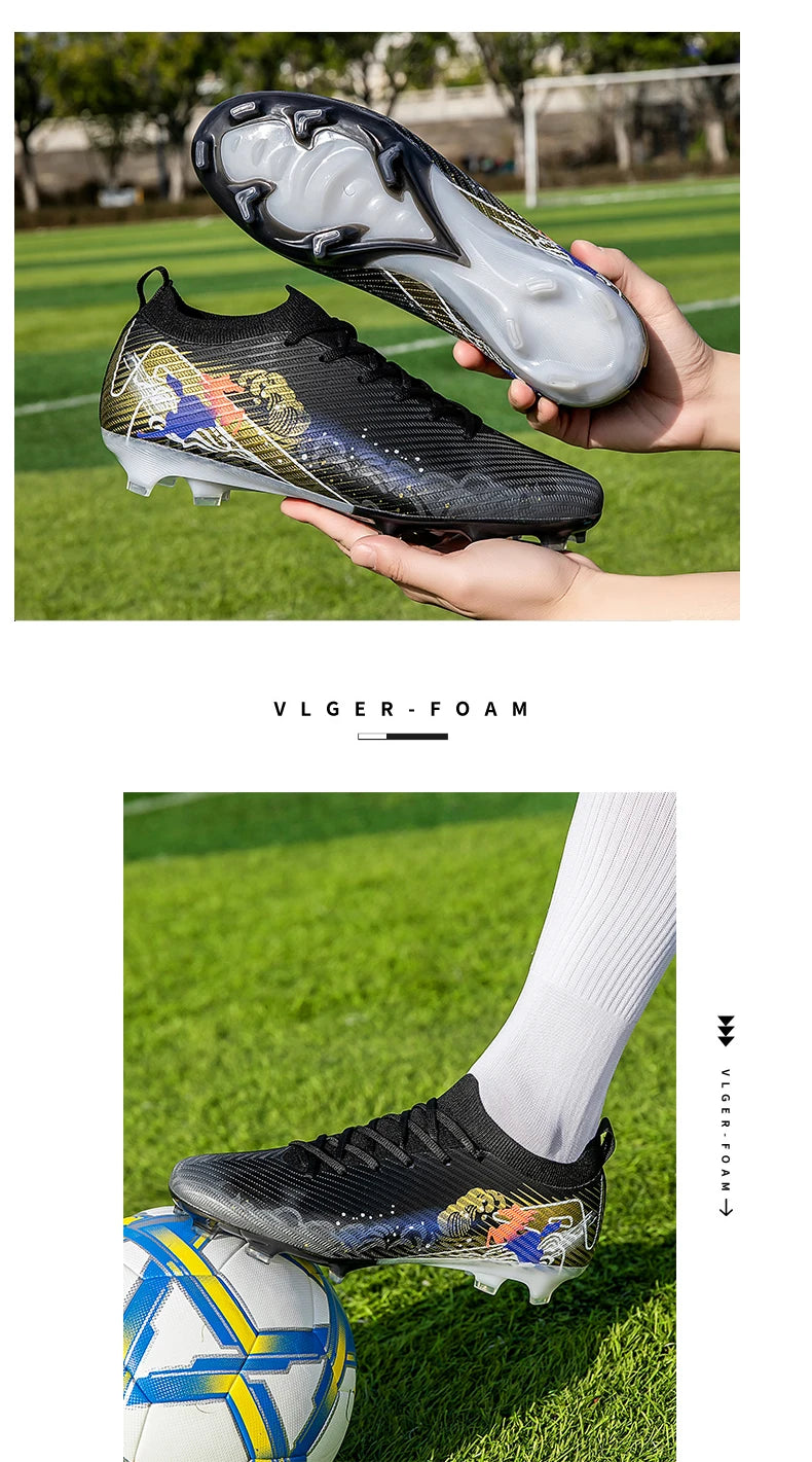 New Men Football Boots Cleats Training Shoes Soccer Shoes Non-Slip Match Ultralight Soccer FG Long Spikes Outdoor Drop Shipping