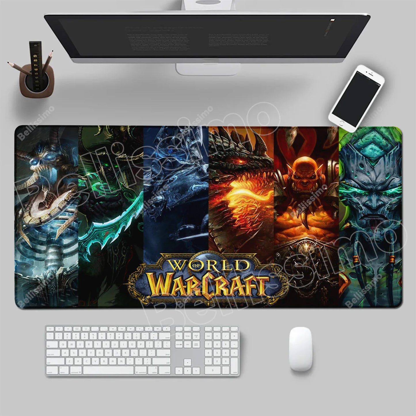 World Of Warcraft 90x40 Μεγάλο Gaming Mouse Pad Επιφάνειας Γραφείου για Παιχνίδια Csgo, Φυσικό Καουτσούκ, Μεγάλο Gamer XXL Mousepad Υπολογιστή