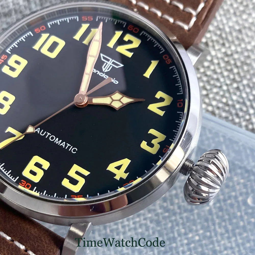 Tandorio 47mm NH35 Diver Men's Automatic Watch CUSN8 Solid Bronze or 316L Steel Case 10ATM Sapphire Crystal Black Dial