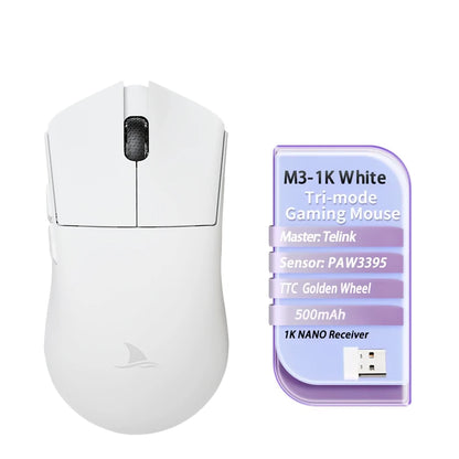 Motospeed Darmoshark M3 V2 Double 8K Gaming Mouse Bluetooth Wireless 26K DPI PAW3395 Sensor Macro Game Mouse For Laptop PC