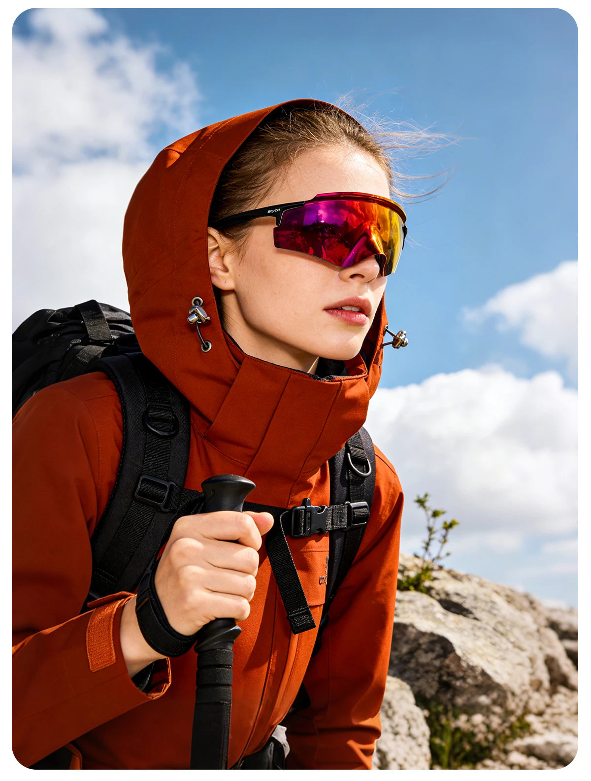 SCVCN Sonnenbrillen für Herren, Fahrradbrillen mit UV400-Gläsern, Fahrradbrillen für Rennrad und Mountainbike, Damen, Freizeit, Wandern
