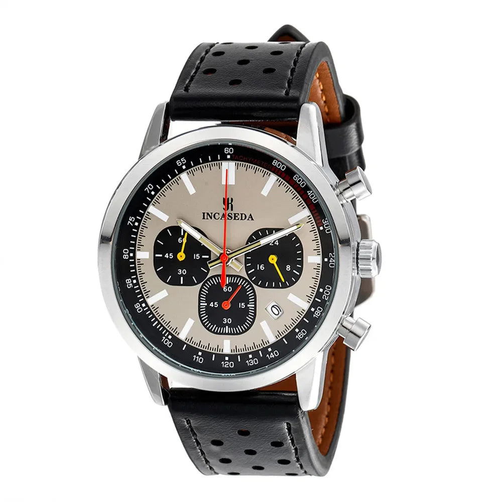 Montre à quartz INCASEDA chronographe 42 mm, mouvement multifonctionnel, série luxe pour homme, ultra-lumineuse, tendance