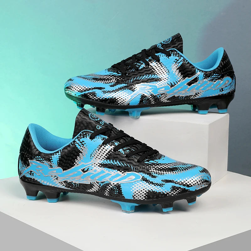 Nouvelles chaussures de football pour hommes, crampons FG, pointes longues TF, crampons pour terrain synthétique, chaussures de football Yonug, antidérapantes, unisexes, pour entraînement et match sur gazon extérieur