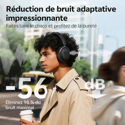 QCY H3S ANC Over Ear Headphones -56dB Noise Cancelling Headsets Bluetooth 6.0 Hi-Res LDAC Spatial Sound Earphones Dual Driver
