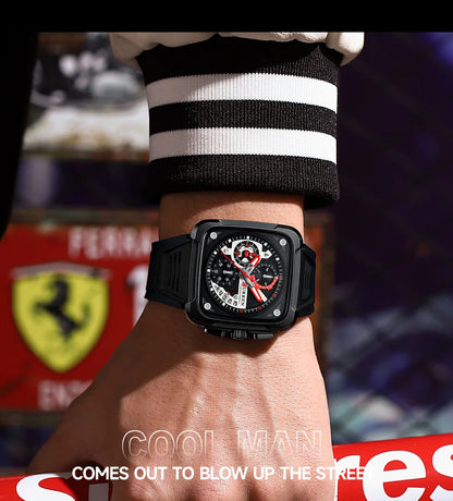 Montres pour homme CURREN : montre-bracelet de luxe à quartz, carrée, originale, étanche et luminescente, chronographe pour homme, Relogio