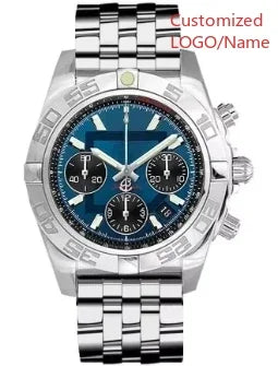 A989 Store Customized Watch Fashion Sport Quartz Watch for Men Chronograph Sapphire Glass Silver Rose Rotating Bezel