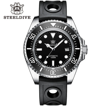 SD1964 Steeldive Brand 2023 Red-Black 45.4MM Men Sapphire Glass Luminous 1000M Waterproof NH35 Dive Watch with Ceramic Bezel