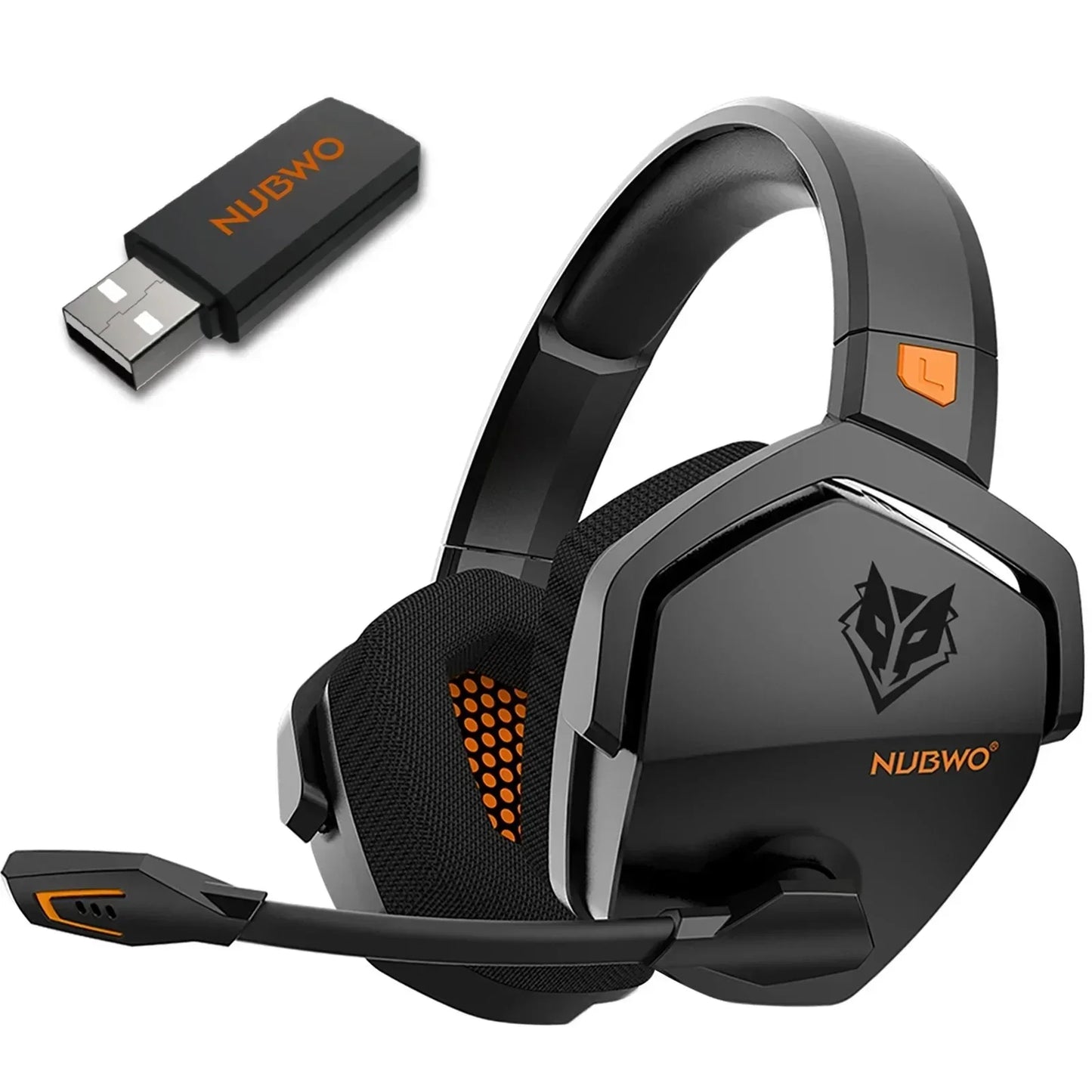 NUBWO G06 Wireless Headsets Gamer with Charging Station for Headset and PS5 Controller Gaming Headphones Long Battery Life