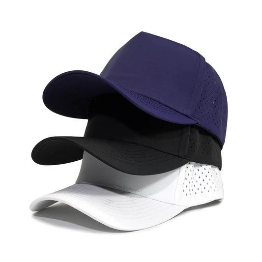 1PC New Five-ply laser perforated quick-drying cap breathable sports visor cap summer waterproof perforated truck baseball cap
