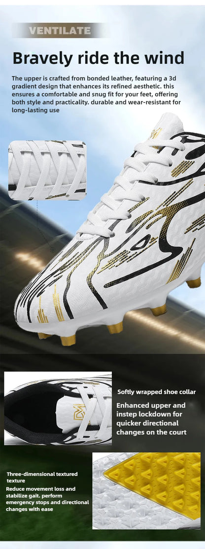New Men Football Boots TF Sport Training Soccer Shoes Soft Ultralight Breathable Professional Sneakers Unisex Grass Cleats Match