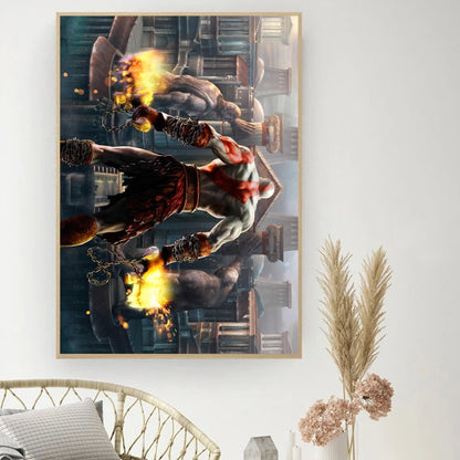 Póster del juego «God of War» - Póster de cine vintage para hacer tú mismo - Cuadro decorativo - Pegatinas para el estudio - Cuadro de pared de tamaño pequeño