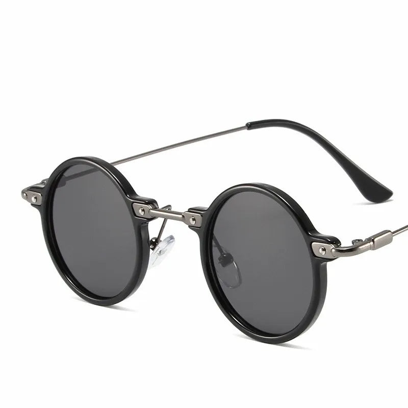 Runde Sonnenbrillen für Männer und Frauen, Retro-Steampunk-Sonnenbrillen, Herren- und Damenbrillen, Marken-Designerbrillen, Metallrahmen, Sonnenbrillen, Oculos De Sol