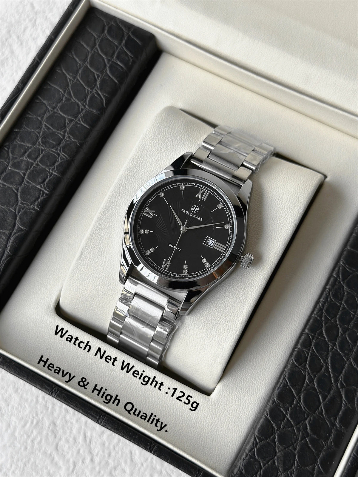 PABLO RAEZ Photos réelles Montres de luxe pour homme Étanche Montre avec date luminescente Acier inoxydable Quartz tendance pour homme