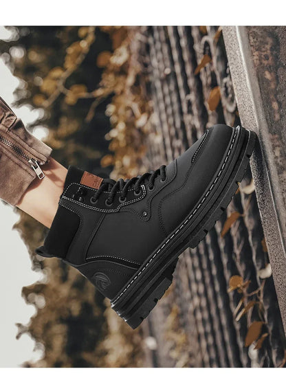 Hommes bottes 2025 chaussures décontractées hiver plate-forme en cuir concepteur de luxe Chelsea Cowboy travail en plein air sécurité cheville baskets