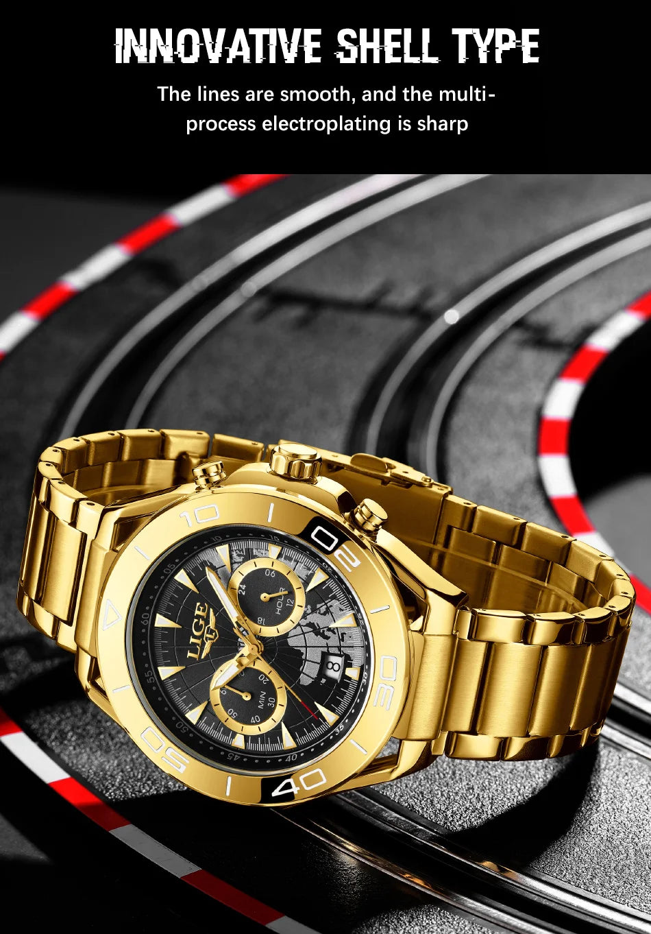 LIGE Luxusuhren für Herren, Freizeit- und Business-Uhren, Herrenmode, wasserdichte Militär-Quarzarmbanduhren für Herren, Montre Homme