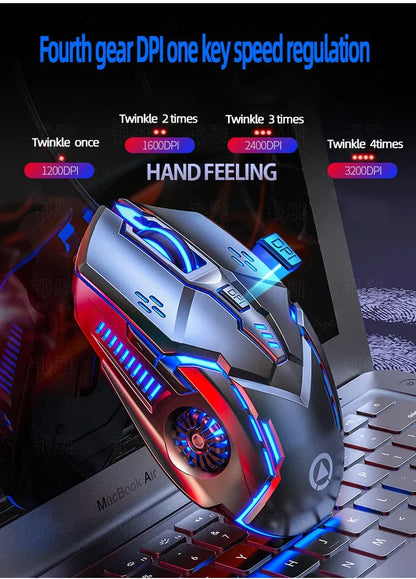 G5 Mute Wired Mouse Six Keys Luminous Game E-Sports Machinery Computer Accessories Gaming Mouse for Laptop Desktop