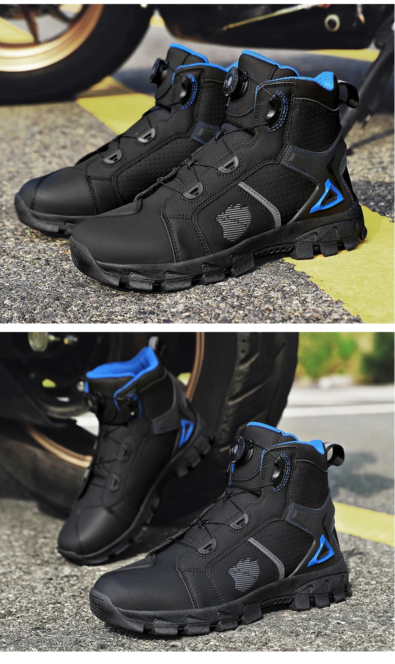 Bottes de moto professionnelles pour hommes, chaussures de course tout-terrain, équipement de moto urbaine, en cuir microfibre ultra-fin